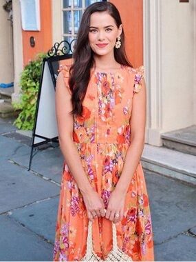 Brooks Brothers | Orange Floral Maxi Dress
